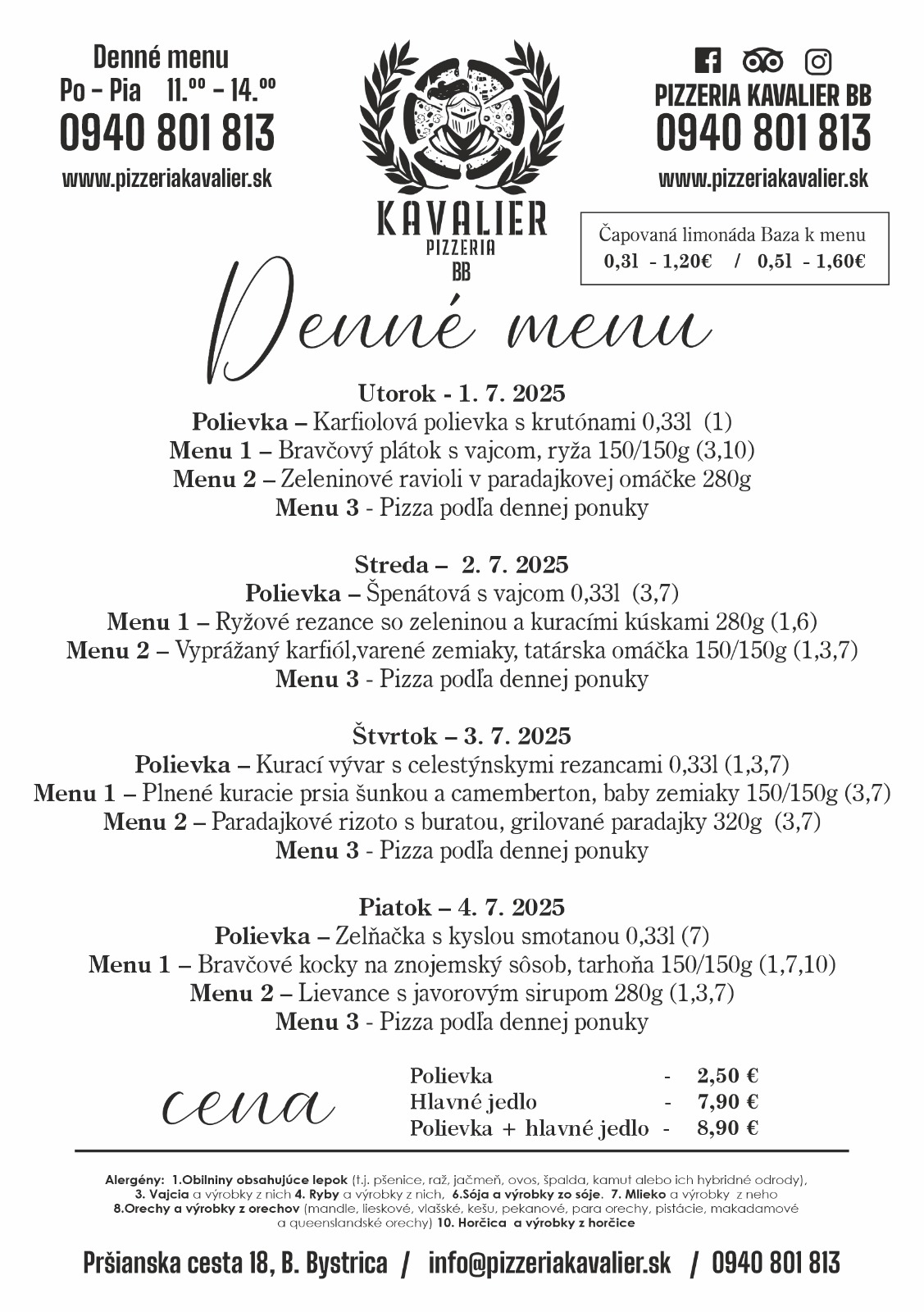 menu